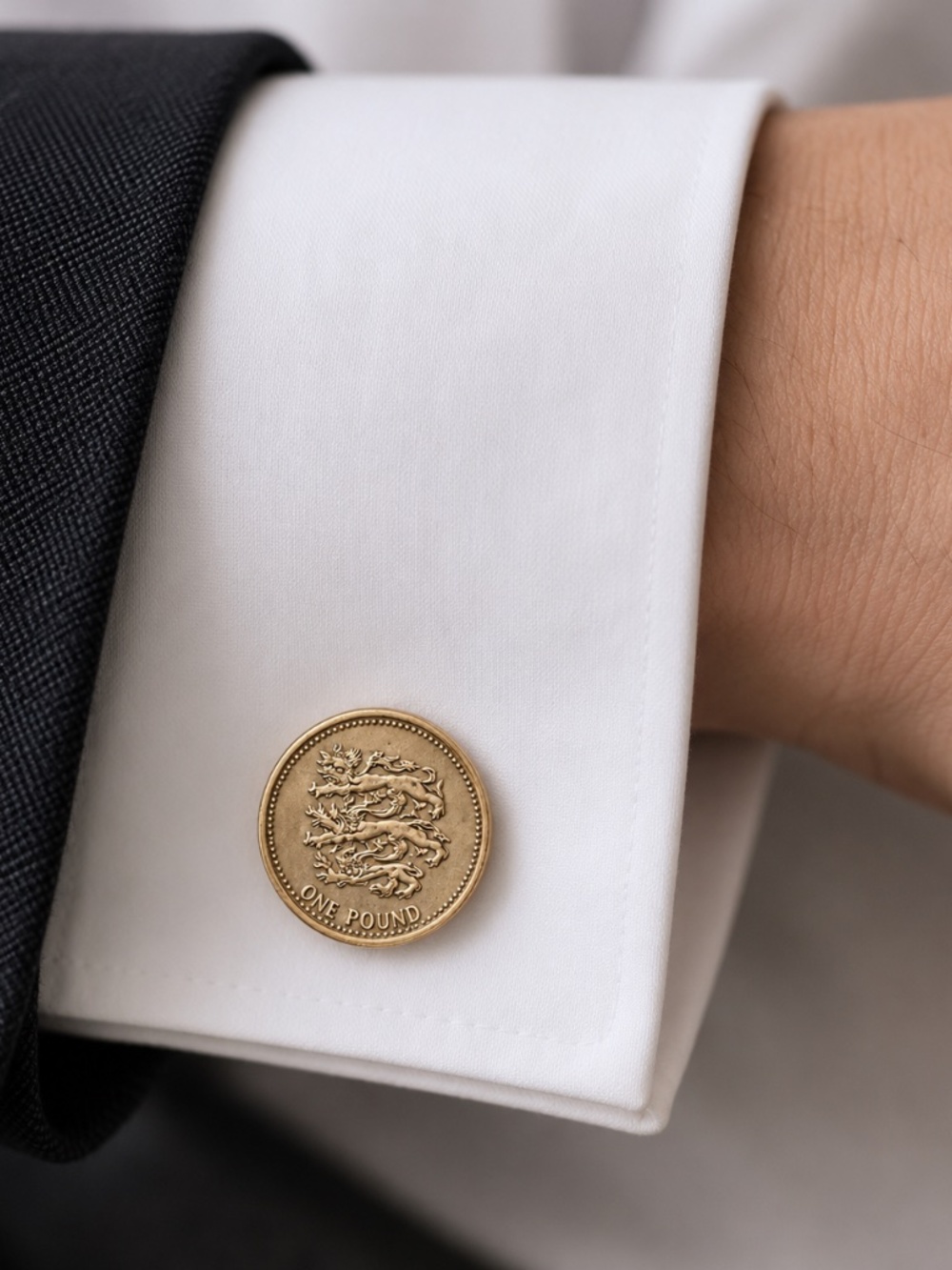 🇬🇧 British £1 Coin Cufflinks Three Lions